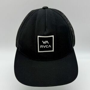 RVCA Hat Cap Black VA Mid Fit Trucker Mesh Back Men’s‎ Adjustable Snapback